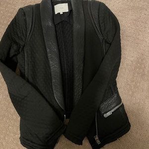 Leather blend jacket